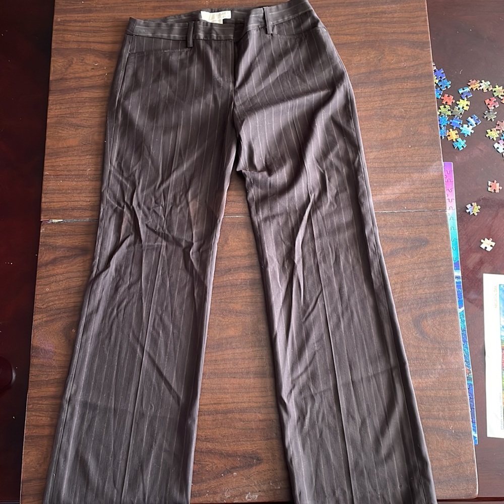 Brown pinstripe professional pant Michael Kors